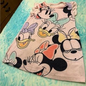Disney Kids Pajamas Nightgown - Pink with Cartoon Characters